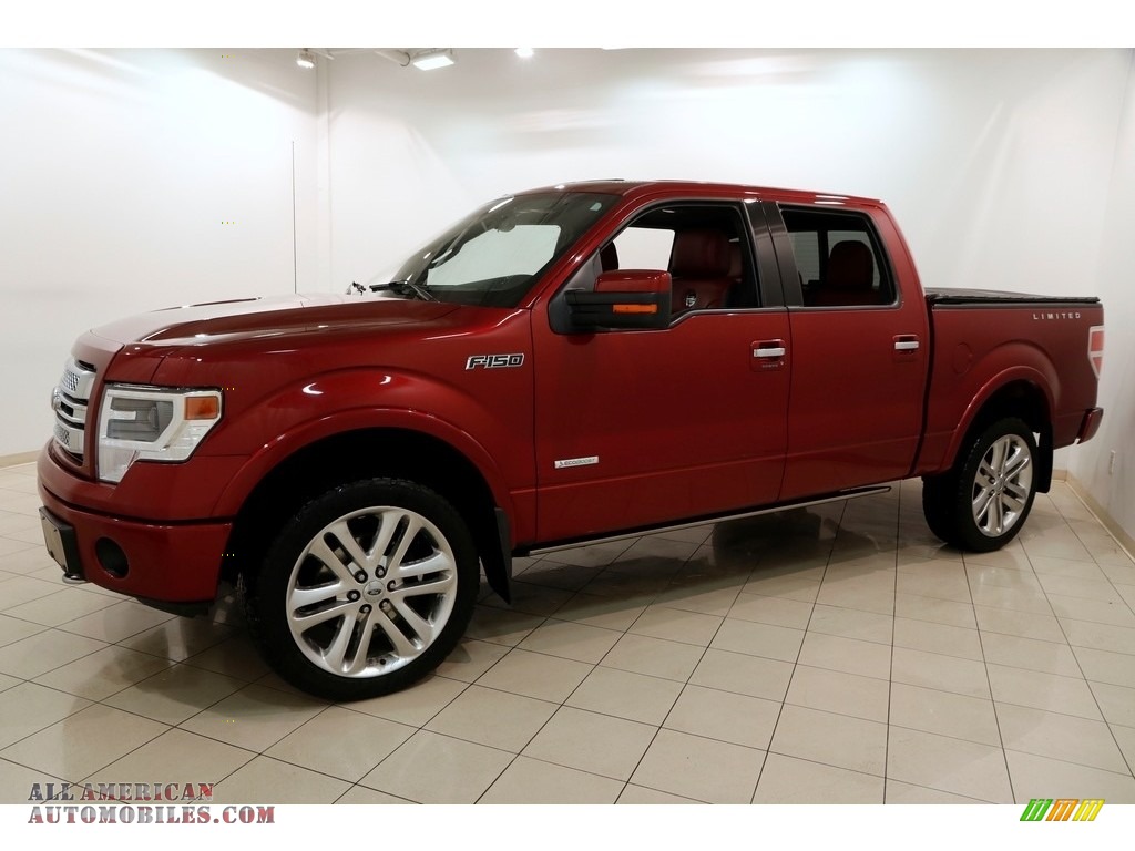 2013 F150 Limited SuperCrew 4x4 - Ruby Red Metallic / FX Sport Appearance Black/Red photo #3