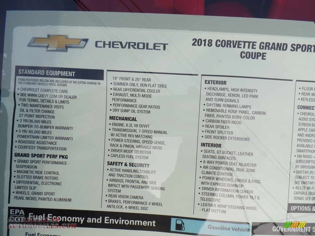 2018 Corvette Grand Sport Coupe - Watkins Glen Gray Metallic / Adrenaline Red photo #39
