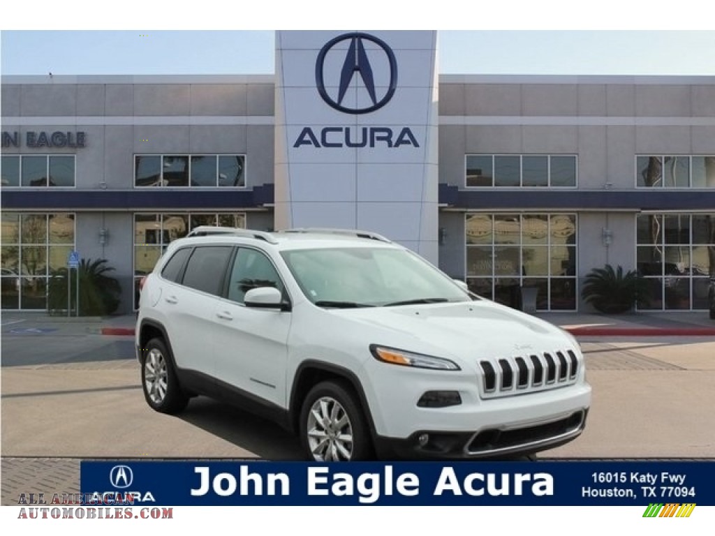 Bright White / Black/Light Frost Beige Jeep Cherokee Limited