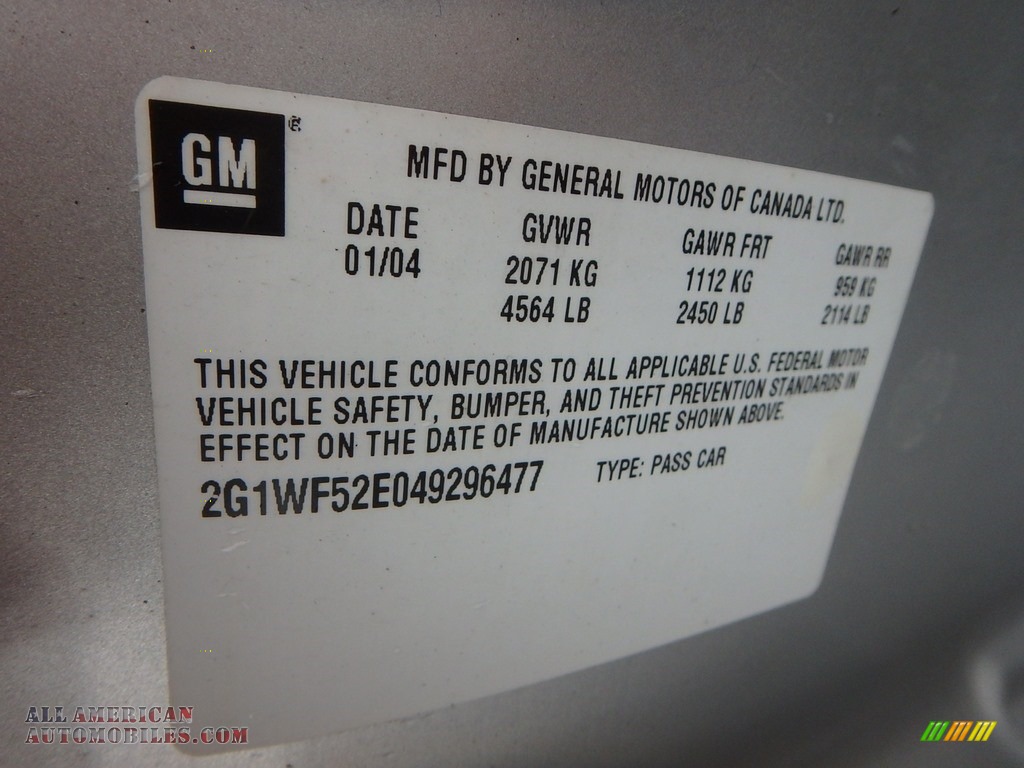 2004 Impala  - Galaxy Silver Metallic / Medium Gray photo #14