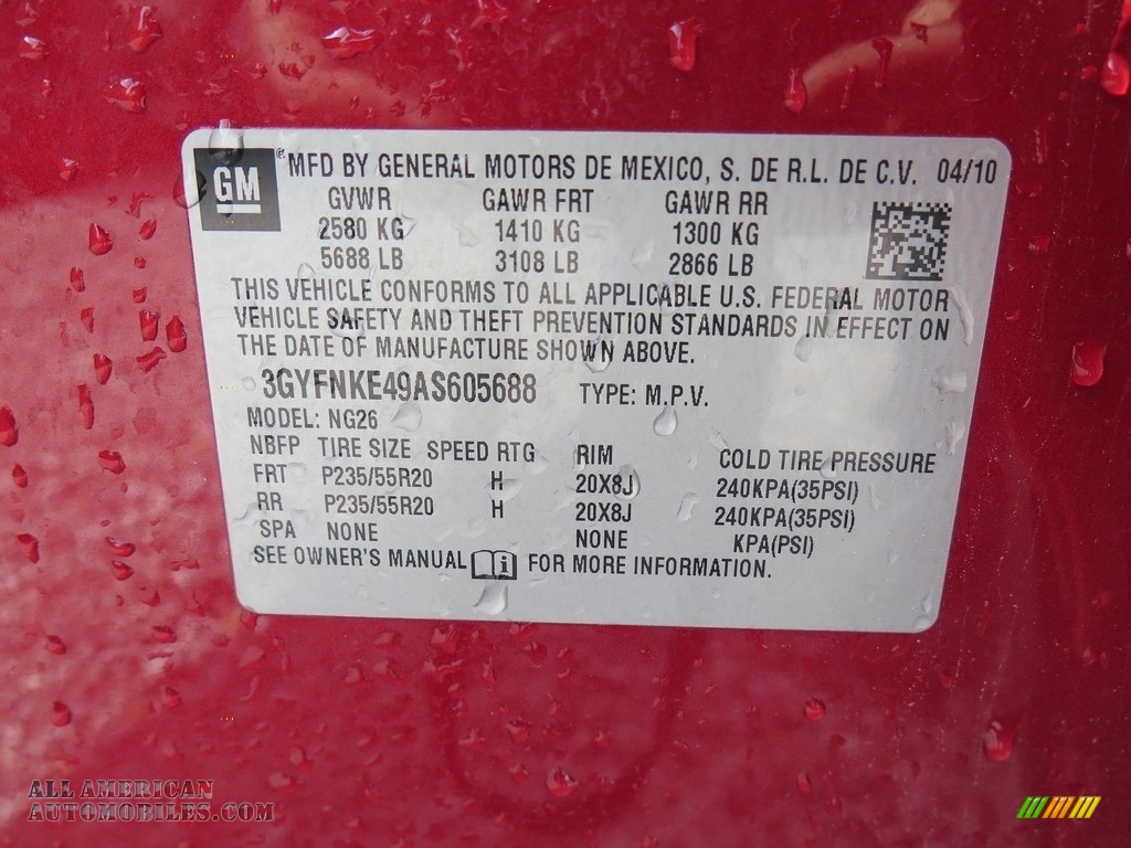 2010 SRX 4 V6 Turbo AWD - Crystal Red Tintcoat / Shale/Brownstone photo #26