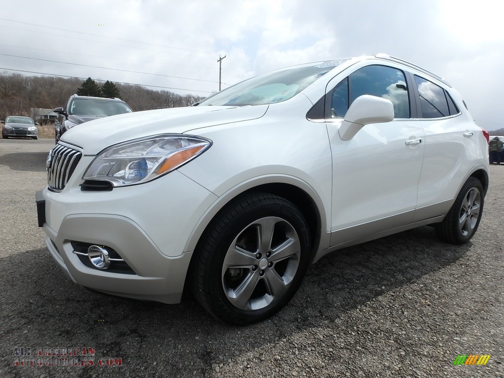 White Pearl Tricoat / Saddle Buick Encore Leather
