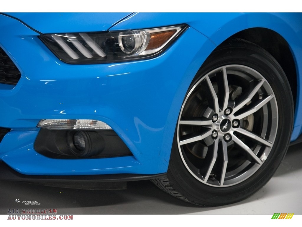 2017 Mustang EcoBoost Premium Convertible - Grabber Blue / Ebony photo #2