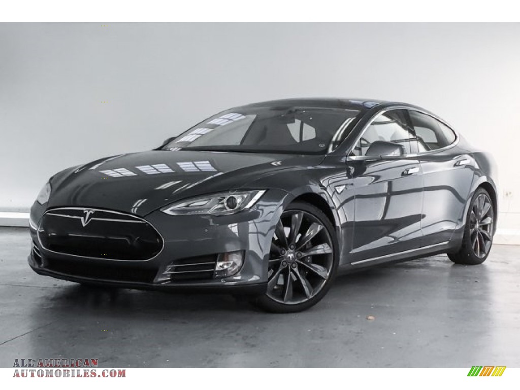 2014 Model S P85D Performance - Grey Metallic / Tan photo #13