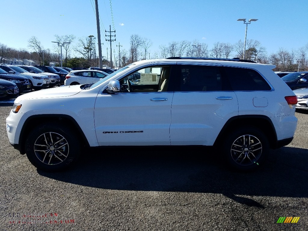 2018 Grand Cherokee Limited 4x4 - Bright White / Black/Light Frost Beige photo #3