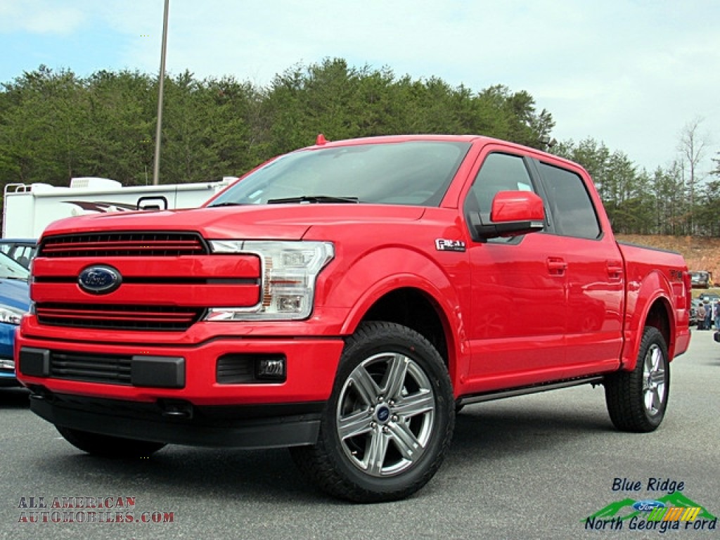Race Red / Black Ford F150 Lariat SuperCrew 4x4