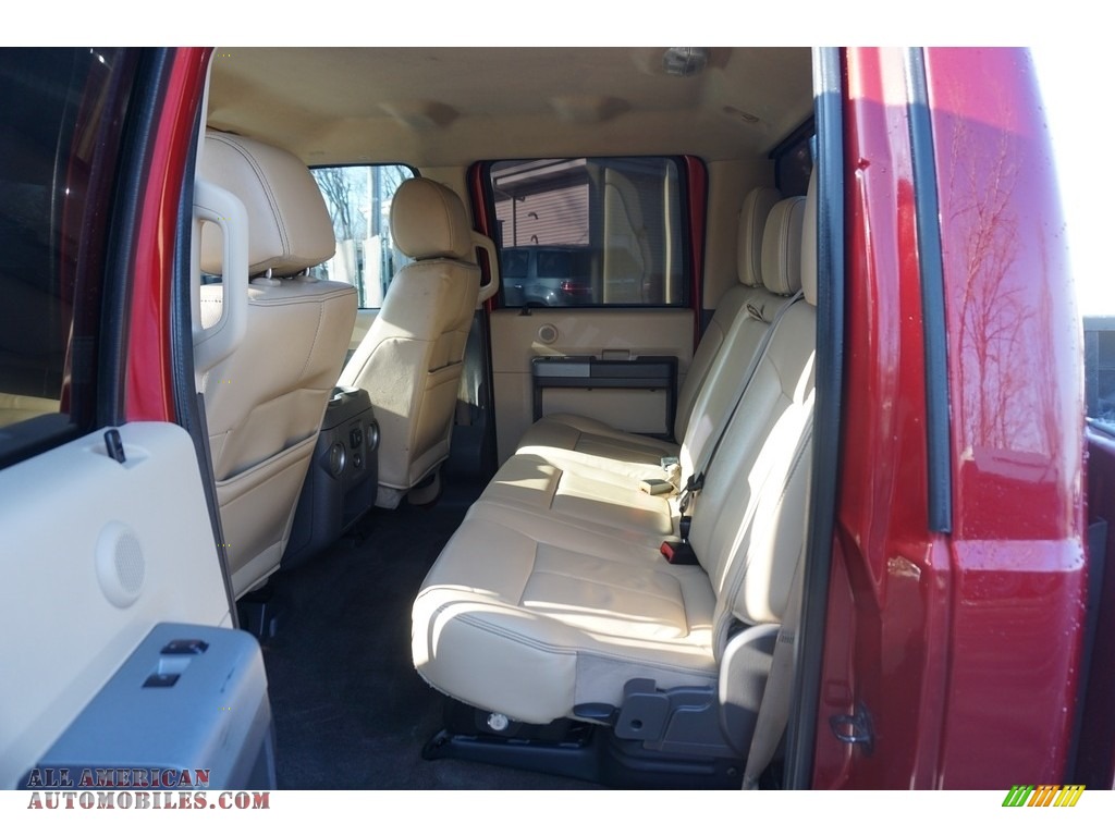 2014 F350 Super Duty Lariat Crew Cab 4x4 Dually - Ruby Red Metallic / Adobe photo #36