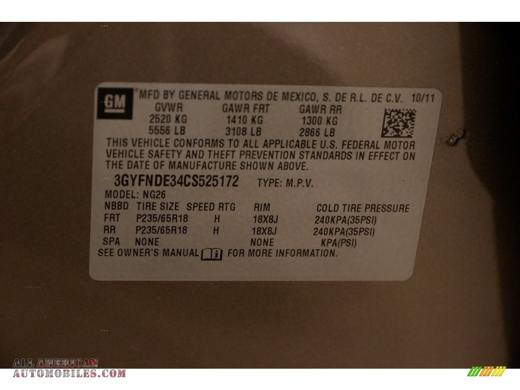 2012 SRX Luxury AWD - Mocha Steel Metallic / Shale/Brownstone photo #20