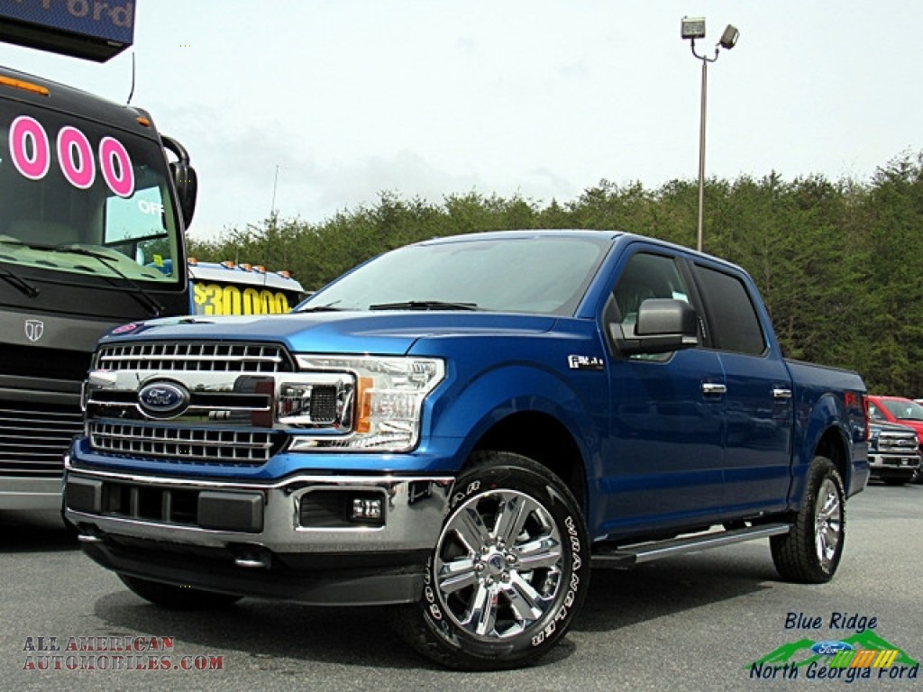 2018 F150 XLT SuperCrew 4x4 - Lightning Blue / Earth Gray photo #1