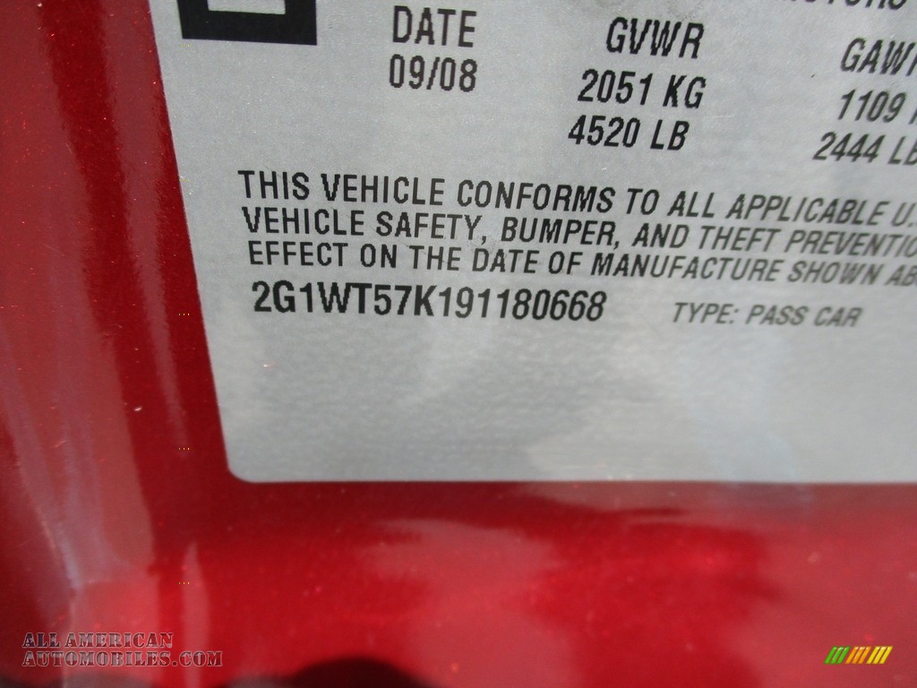 2009 Impala LT - Red Jewel Tintcoat / Gray photo #40