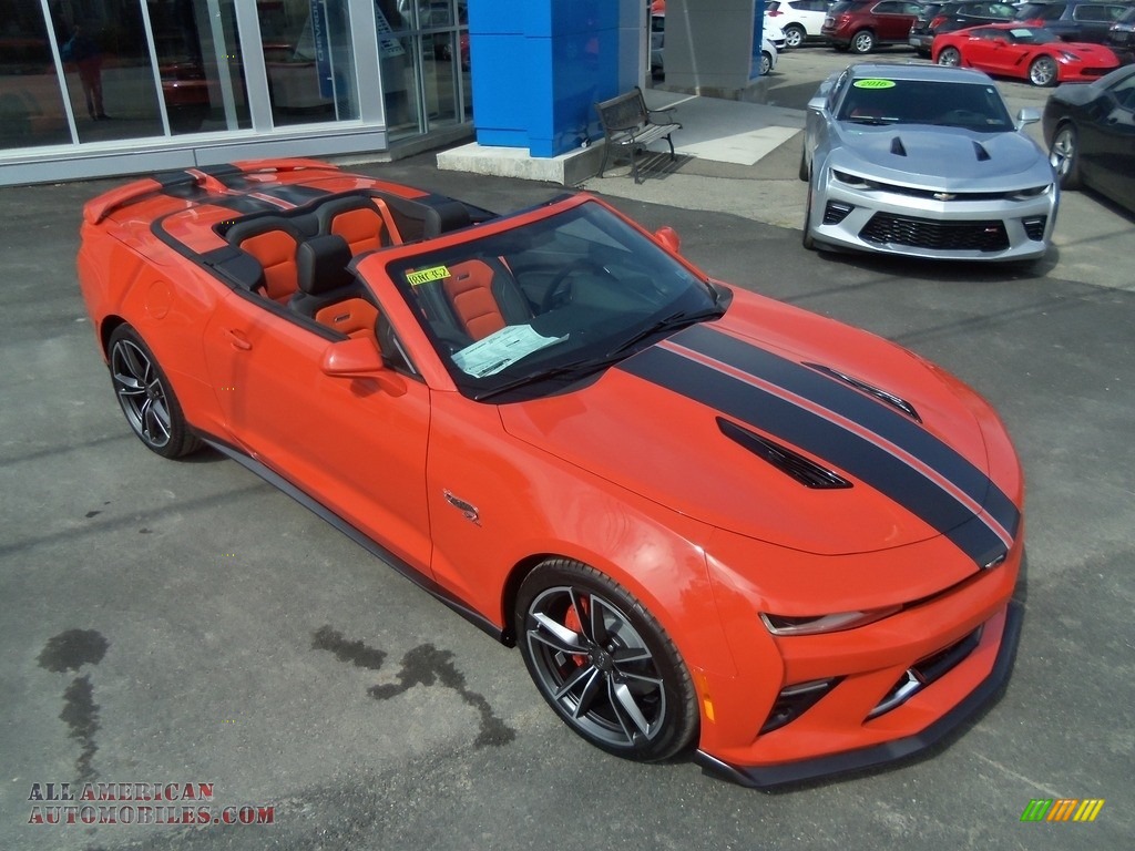 2018 Camaro SS Convertible Hot Wheels Package - Crush (Orange) / Jet Black/Orange Accents photo #21