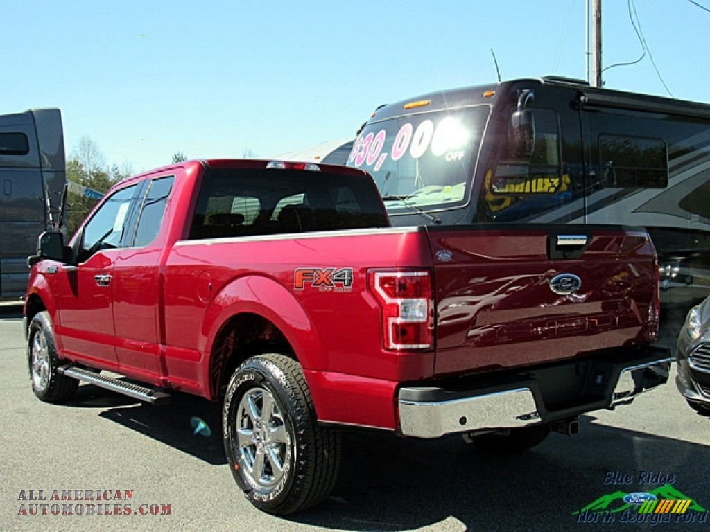 2018 F150 XLT SuperCab 4x4 - Ruby Red / Earth Gray photo #3