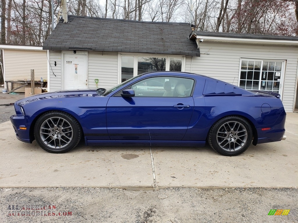 2013 Mustang V6 Premium Coupe - Deep Impact Blue Metallic / Stone photo #3