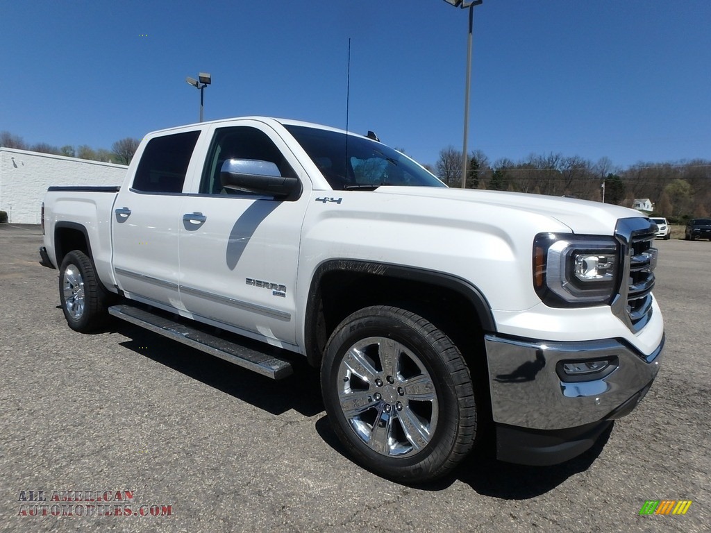 2018 Sierra 1500 SLT Crew Cab 4WD - White Frost Tricoat / Cocoa/­Dune photo #3