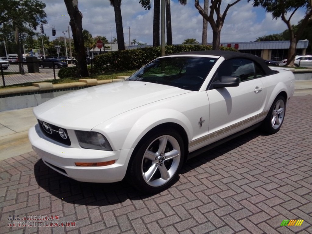 2007 Mustang V6 Premium Convertible - Performance White / Medium Parchment photo #34