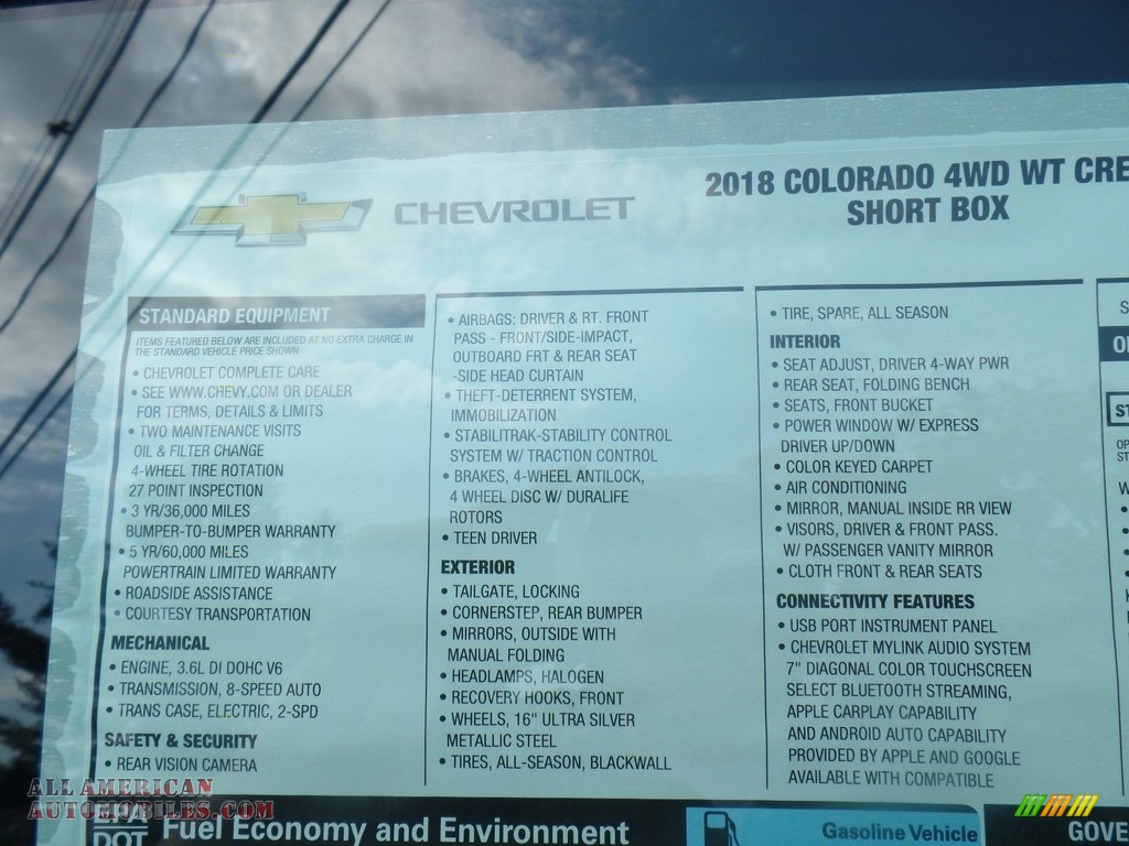 2018 Colorado WT Crew Cab 4x4 - Kinetic Blue Metallic / Jet Black/Dark Ash photo #43