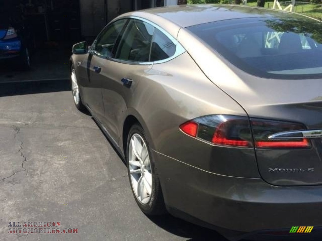 2015 Model S 70D - Titanium Metallic / Tan photo #5