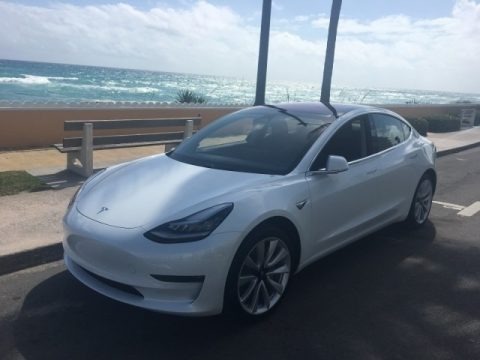 Pearl White Multi-Coat 2018 Tesla Model 3 Long Range