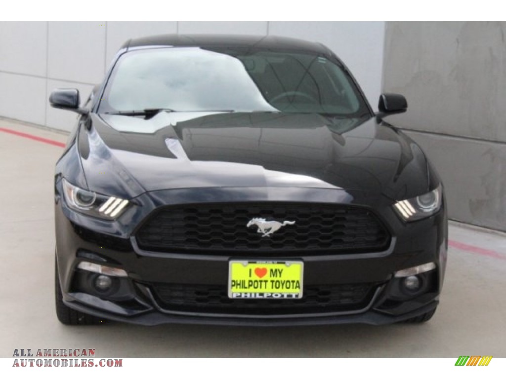 2015 Mustang EcoBoost Coupe - Black / 50 Years Raven Black photo #2