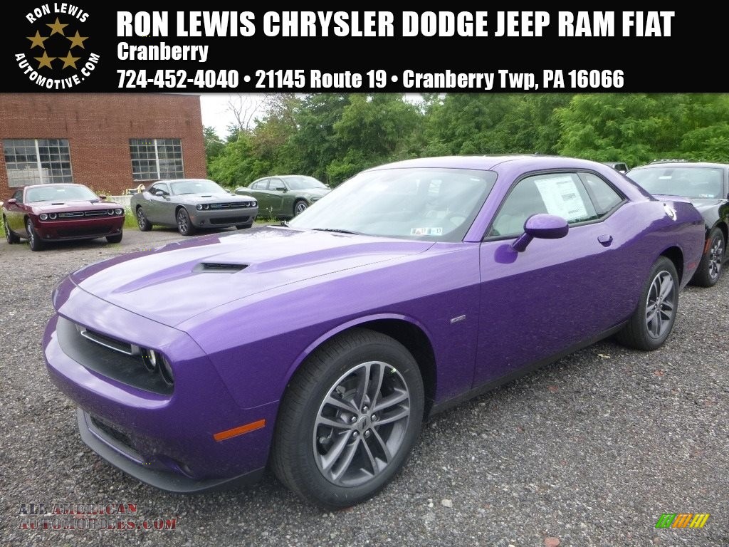 Plum Crazy Pearl / Black/Pearl Dodge Challenger GT AWD