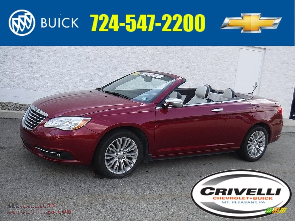 Deep Cherry Red Crystal Pearl Coat / Black/Light Frost Chrysler 200 Limited Convertible