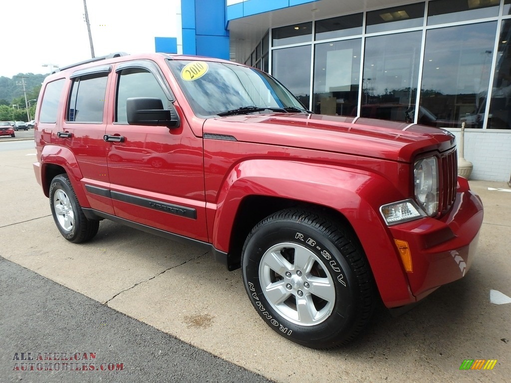 2010 Liberty Sport 4x4 - Inferno Red Crystal Pearl / Pastel Pebble Beige photo #10