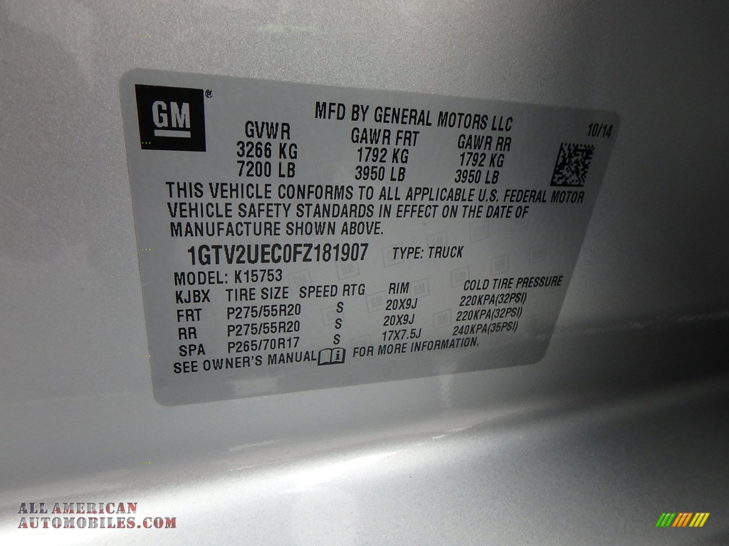 2015 Sierra 1500 SLE Double Cab 4x4 - Quicksilver Metallic / Jet Black photo #22