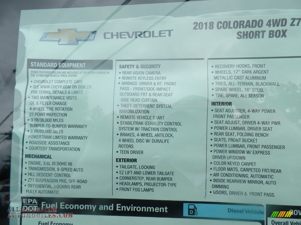 2018 Colorado Z71 Crew Cab 4x4 - Satin Steel Metallic / Jet Black photo #47