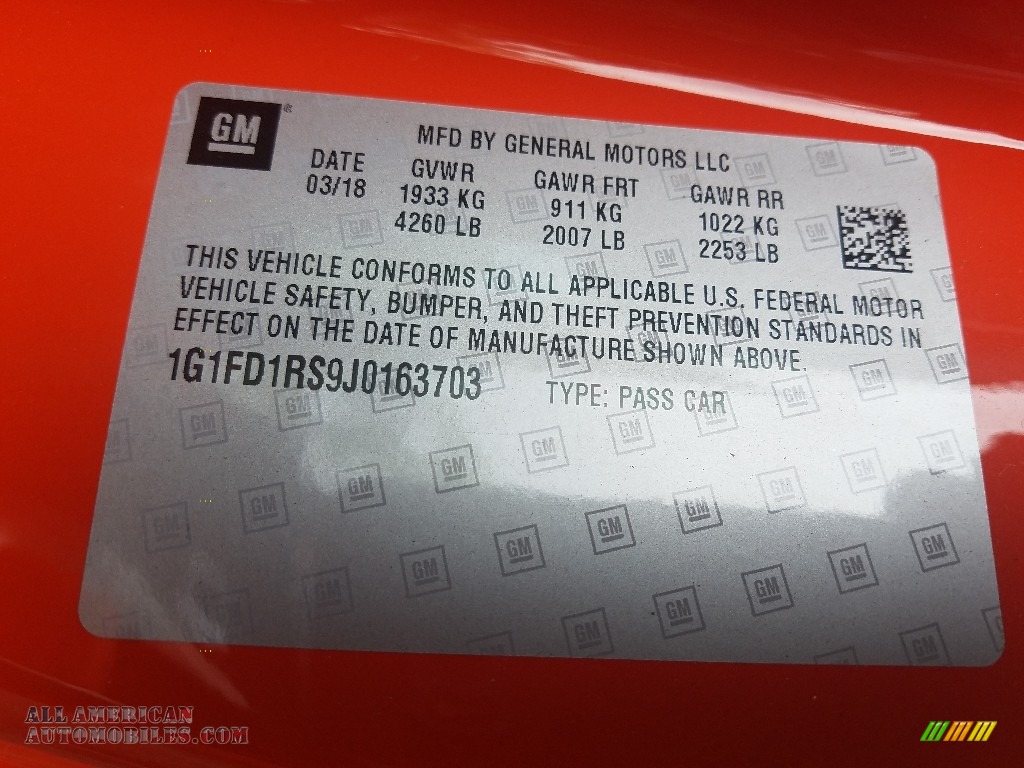 2018 Camaro LT Coupe Hot Wheels Package - Crush (Orange) / Jet Black/Orange Accents photo #9