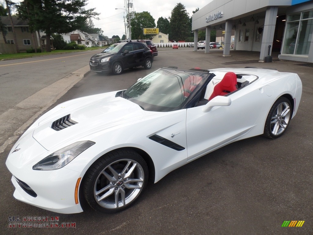 2019 Corvette Stingray Convertible - Arctic White / Adrenaline Red photo #1