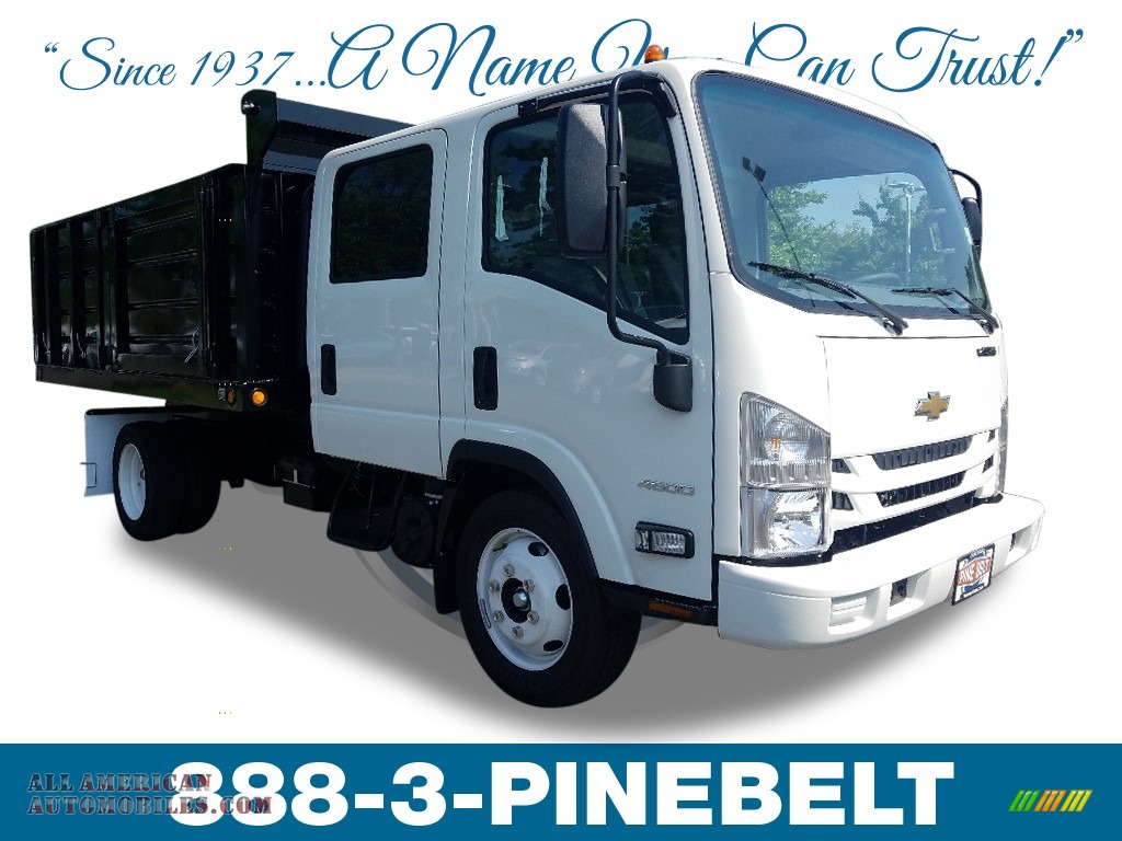 2018 Low Cab Forward 4500 Crew Cab Stake Truck - Summit White / Pewter photo #1