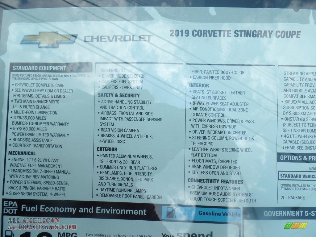 2019 Corvette Stingray Coupe - Admiral Blue Metallic / Gray photo #47