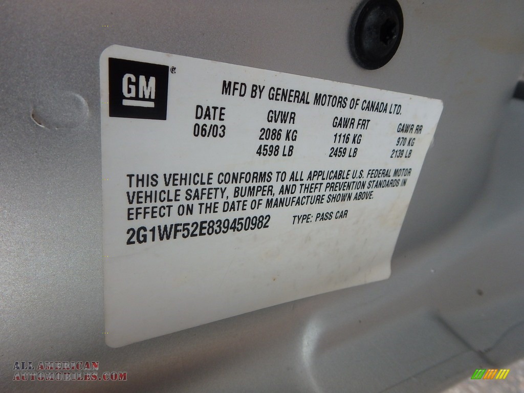 2003 Impala  - Galaxy Silver Metallic / Medium Gray photo #14