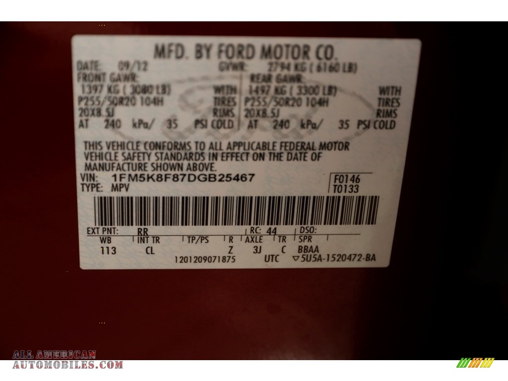 2013 Explorer Limited 4WD - Ruby Red Metallic / Medium Light Stone photo #34