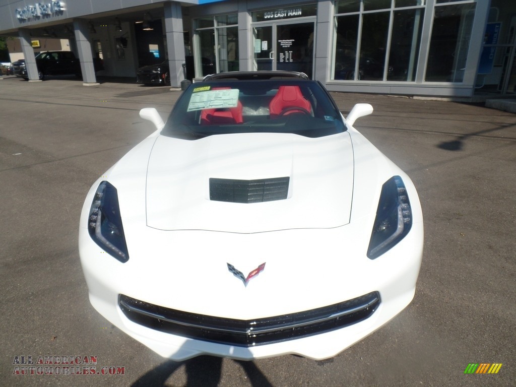 2019 Corvette Stingray Coupe - Arctic White / Adrenaline Red photo #2