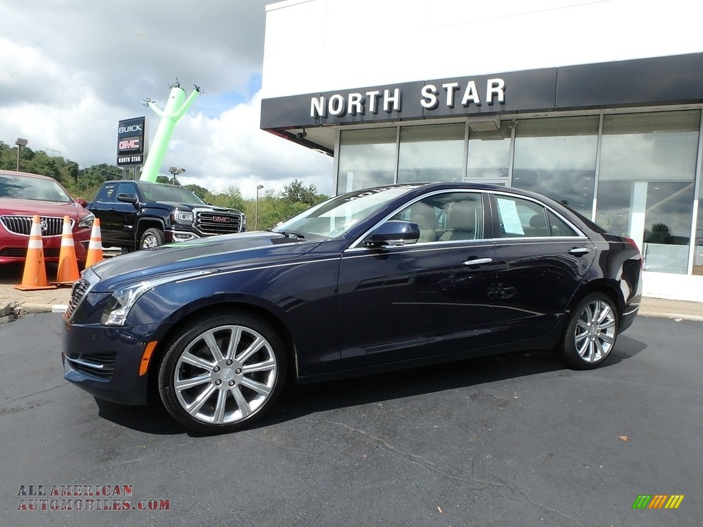 Dark Adriatic Blue Metallic / Light Neutral/Medium Cashmere Cadillac ATS 2.0T Luxury AWD Sedan