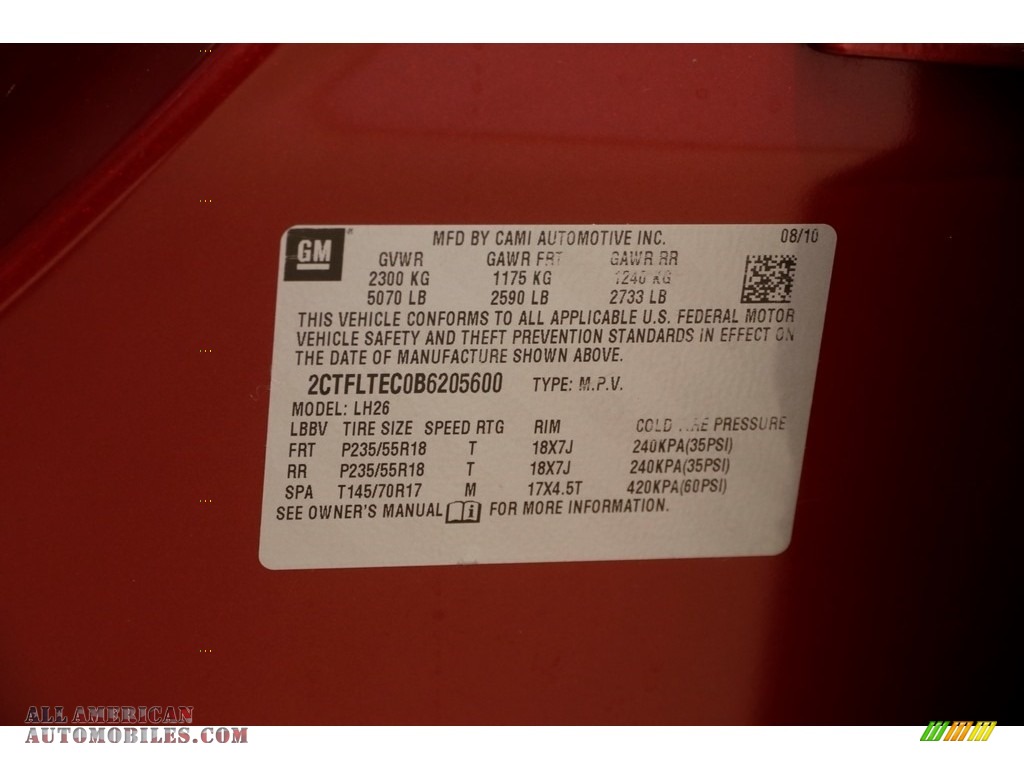 2011 Terrain SLE AWD - Merlot Jewel Metallic / Light Titanium photo #18