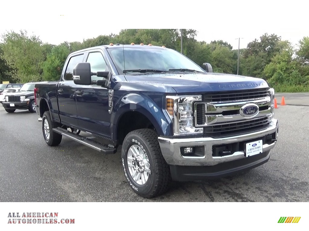 Blue Jeans / Earth Gray Ford F250 Super Duty XLT Crew Cab 4x4