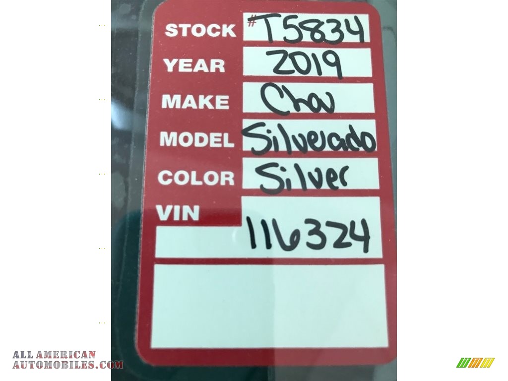 2019 Silverado 1500 LT Z71 Crew Cab 4WD - Silver Ice Metallic / Jet Black photo #30