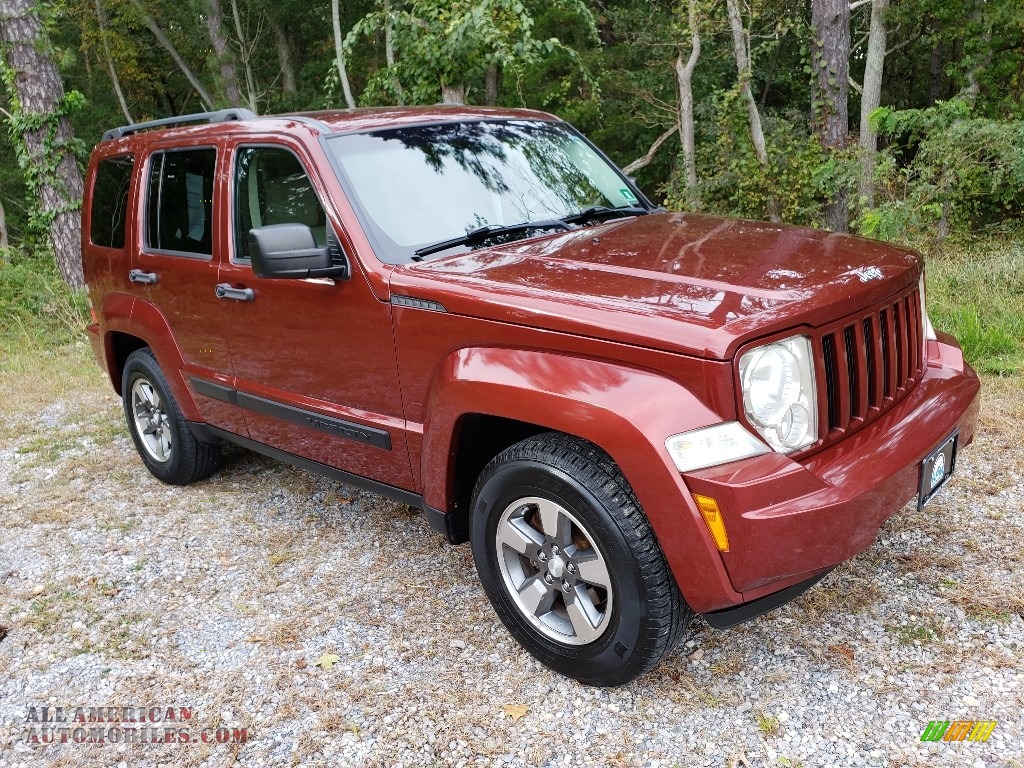 2008 Liberty Sport 4x4 - Inferno Red Crystal Pearl / Pastel Pebble Beige photo #3