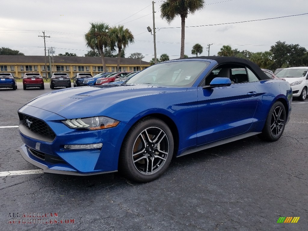 Lightning Blue / Ceramic Ford Mustang EcoBoost Convertible