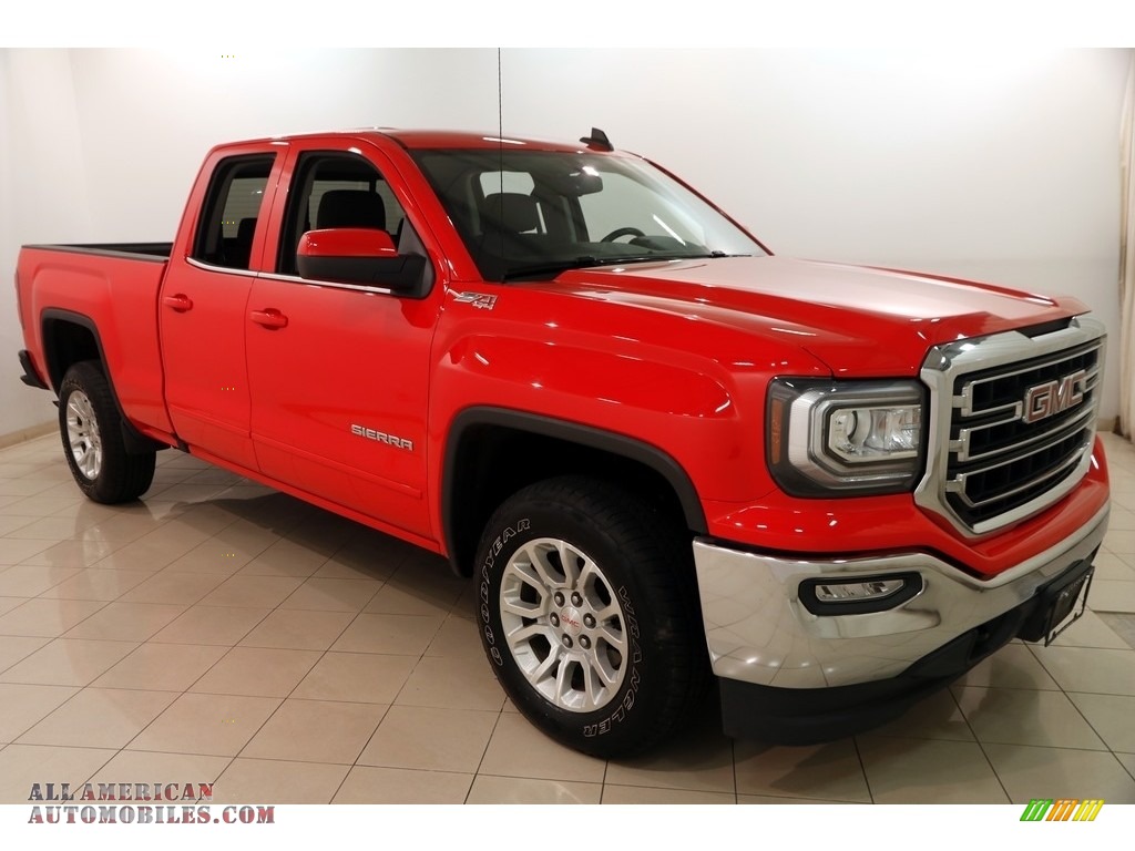 Cardinal Red / Jet Black GMC Sierra 1500 SLE Double Cab 4WD