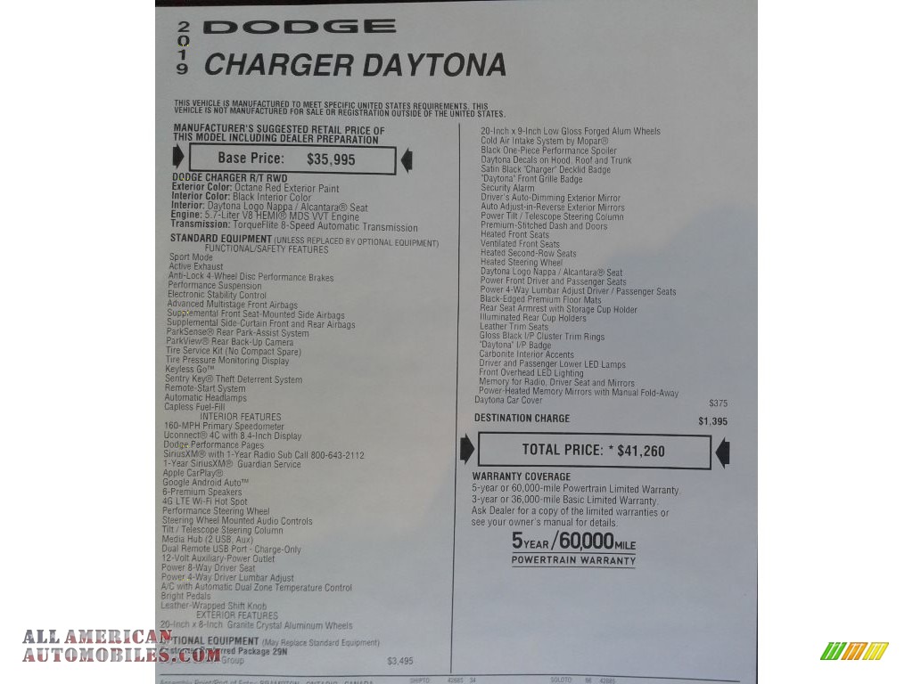 2019 Charger Daytona 392 - Octane Red Pearl / Black photo #36