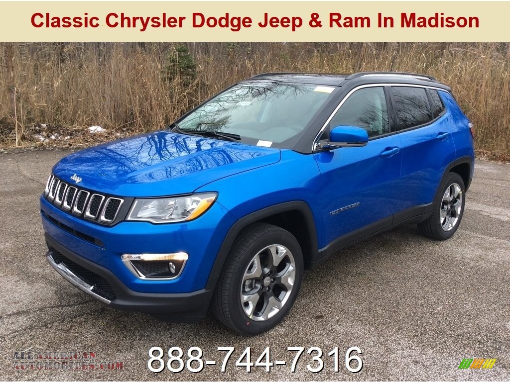 Laser Blue Pearl / Black Jeep Compass Limited 4x4