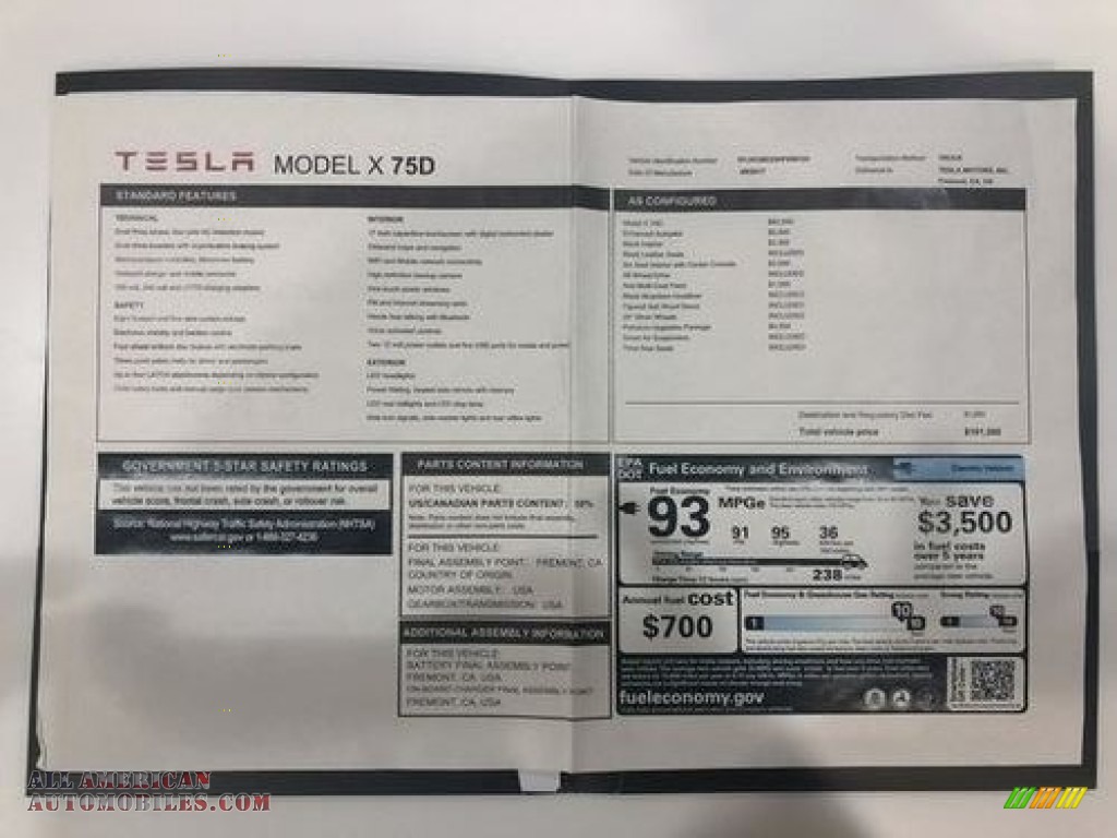 2017 Model X 75D - Red Multi-Coat / Black photo #32