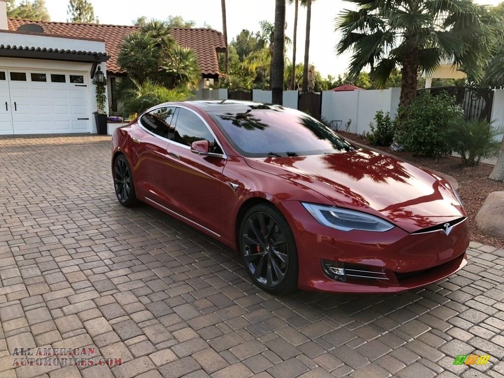 2018 Model S P100D - Red Multi-Coat / Parchment photo #19