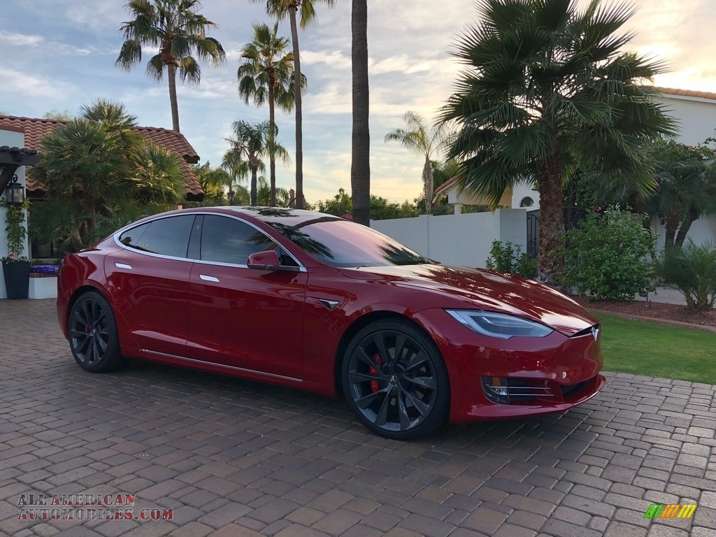 2018 Model S P100D - Red Multi-Coat / Parchment photo #20