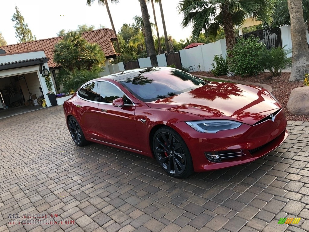 2018 Model S P100D - Red Multi-Coat / Parchment photo #21