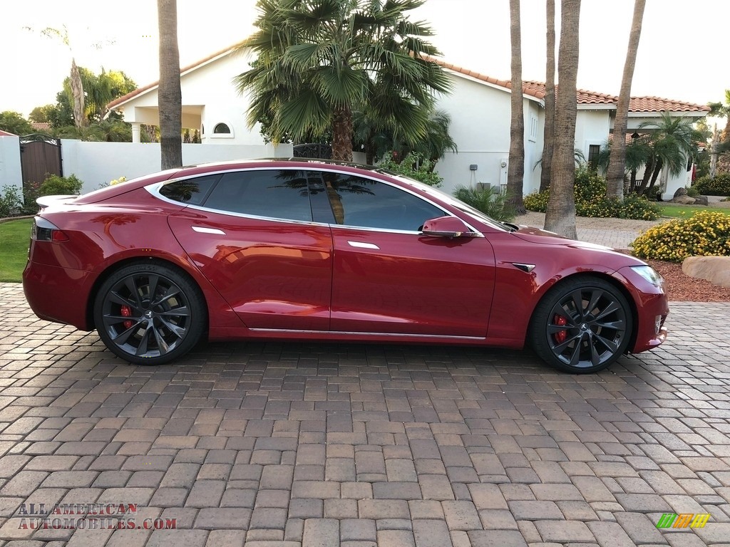 2018 Model S P100D - Red Multi-Coat / Parchment photo #22