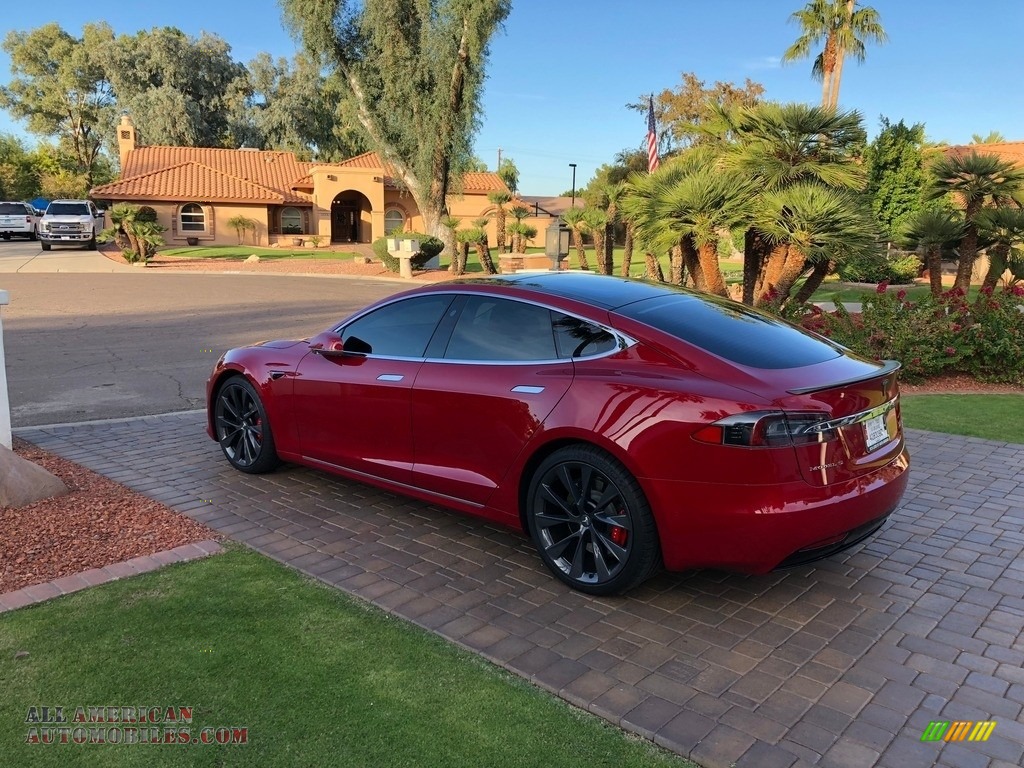 2018 Model S P100D - Red Multi-Coat / Parchment photo #23